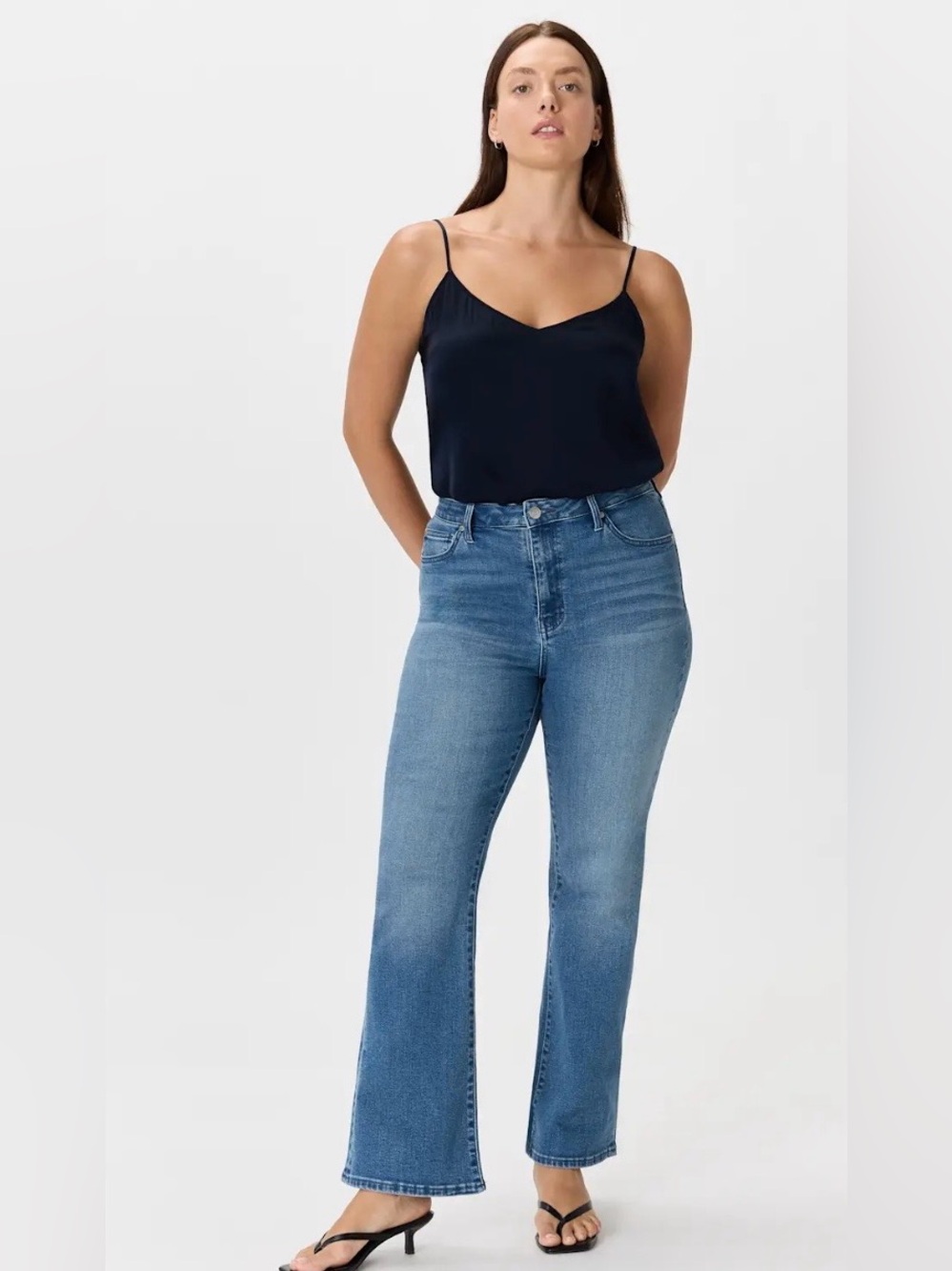 Quince Bella Stretch Kick Flare Jeans Sz 30 Short